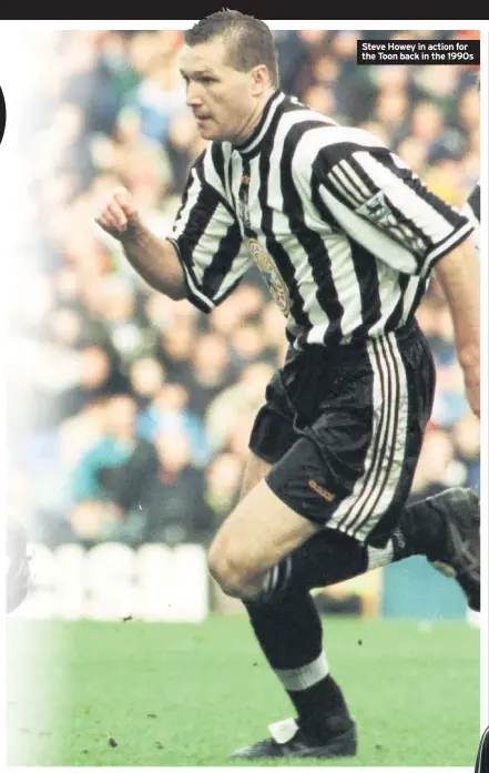  ??  ?? Steve Howey in action for the Toon back in the 1990s