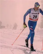  ??  ?? Francesco De Fabiani, 24 anni, chiude il suo Tour de Ski 2017/2018 con un terzo, un settimo e un ottavo posto SALUTI DAL TOUR