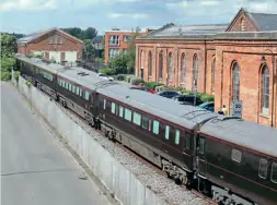  ?? PHIL MARSH ?? Royal Train stock being shunted at Wolverton on July 1, 25 years after the photograph­er was tasked with looking into selling it off, but which he was determined not to do.