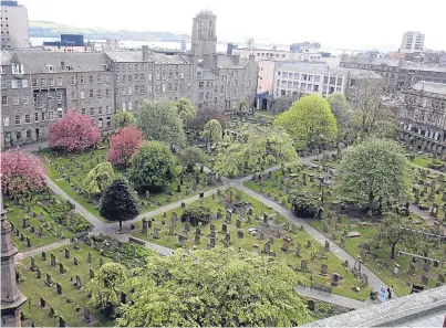  ?? Picture: Gordon Robbie. ?? The Howff cemetery is an A-listed site in the heart of Dundee dating back to 1564.