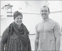  ?? JOURNAL PIONEER PHOTO ?? Karen LeBlanc, left, principal of École-sur-Mer, and Mitchell Caissy, the school’s phys-ed teacher, are excited about the possibilit­ies the recent funding announceme­nt means for the school.