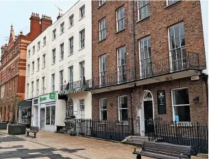  ?? Picture: Robin Jenkins ?? Jessop House, on the right of the picture, in Cambray Place, Cheltenham - the site of a new sexual entertainm­ent venue licence applicatio­n