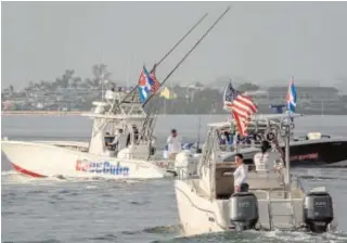  ?? // EFE ?? Una Flotilla de la Libertad zarpa ayer del puerto de Miami