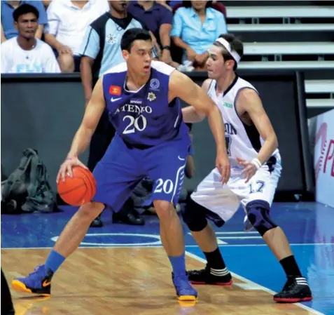  ??  ?? In this file photo, Greg Slaughter backs down on his defender during his years in the University Athletic Associatio­n of the Philippine­s (UAAP).The 6-foot-9 center is projected to go as the year’s No.1 overall pick by Barangay Ginebra in todays Rookie...