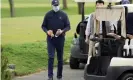  ?? Photograph: Kevin Lamarque/Reuters ?? President Joe Biden finishes a round of golf in Wilmington, Delaware, on Saturday.