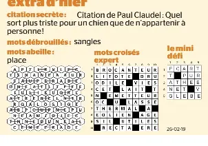 Pressreader Le Journal De Montreal 19 02 26 Solutions Du Pause Cafe Extra D Hier