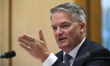  ?? Photograph: Lukas Coch/AAP ?? Mathias Cormann opposed climate action many times as a government minister between 2013 and 2020.