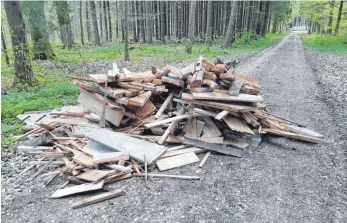  ?? FOTO: FORST BW ?? Altholzent­sorgung auf einem Waldweg bei Ringingen.