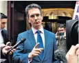  ??  ?? Steve Baker yesterday claimed enough support to trigger a no-confidence vote in Theresa May, pictured this morning, right