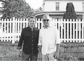  ?? COURTESY OF CALE GLENDENING ?? Dwier Brown, left, and Kevin Costner reunited last week for the Field of Dreams game in Iowa. Brown, a Medina County native, played Costner’s father in the 1989 movie.