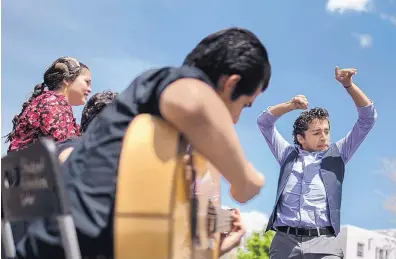  ?? ROBERTO E. ROSALES/JOURNAL ?? UNM student and flamenco dancer Jose Encinias performed Thursday near the Student Union Building as part of the University of New Mexico’s annual Internatio­nal Festival.