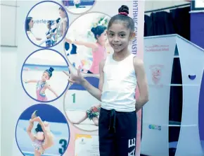  ?? Supplied photos ?? Emirati gymnast Lamia Tariq Malallah during her motivation­al session at The Millennium School (TMS) Auditorium. —