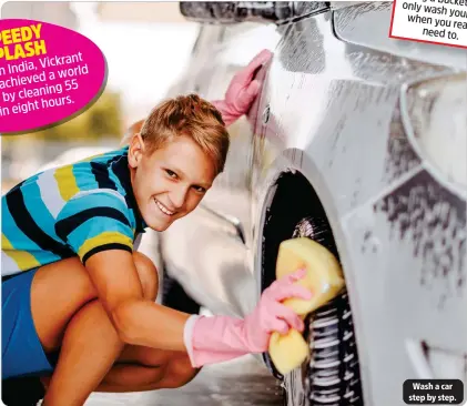  ?? ?? Wash a car step by step.