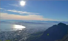  ??  ?? WHAT A VIEW! Bub Evans recently took a ride up Table Mountain. The last time he was there was when the old cablecars were still in operation.