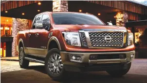  ?? NISSAN PHOTO ?? The 2017 Nissan Titan XD is available with two engines: a 5.6-litre V-8 gasoline and a 5.0-litre Cummins V-8 turbo diesel.