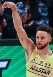  ??  ?? Stephen Curry made his final attempt to win the 3-point contest.