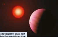  ??  ?? The exoplanet could host liquid water on its surface