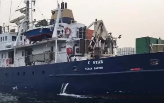  ?? (YouTube) ?? Far-right activists Defend Europe have charted the C-star ship in an attempt to interfere with the NGO boats that rescue migrants