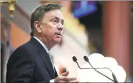  ?? Jessica Hill / Associated Press ?? Gov. Ned Lamont late Wednesday night announced a plan to separate COVID-19 patients in state nursing homes, from those not infected.