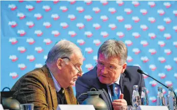  ?? FOTO: AFP ?? Alexander Gauland (links) und Jörg Meuthen bilden die neue Parteispit­ze der AfD.