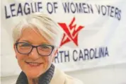  ?? AP PHOTO/MIKE STEWART ?? Jennifer Rubin with the League of Women Voters poses for a photo Feb. 22 in Raleigh, N.C.