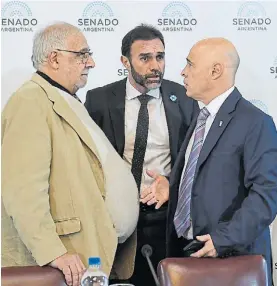  ?? ?? No se pudo. Senadores libertario­s Pagotto, Atauche y Abdala, ayer.