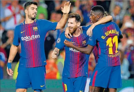  ?? AFP ?? Messi had an interestin­g evening as apart from his two goals he also hit the post and was booked for asking a Juve player to be yellow carded.