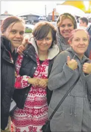  ??  ?? Lanterns dedicated to loved ones were left in Ashford’s Victoria Park; Lisa Cox, Nadine Cox, Abigail Manning, Adam Wraight, Nadine Wilkinson, Zoe and Ben Wilkinson, Janina Smith, Anya Sherratt, Carol Griffin and Lily Everest