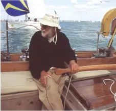  ??  ?? Iolaire start of the 2005 Fastnet Race Don Street at the helm of in the Solent soon after the