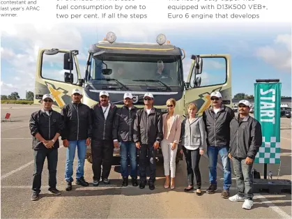  ??  ?? Volvo Trucks officials with Indian contestant and last year’s APAC winner.