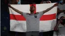  ??  ?? England fans who attended the quarterfin­al were effectivel­y banned from the semifinal by by travel restrictio­ns.