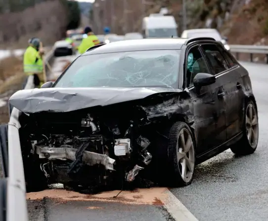  ?? FOTO: ØYVIND JOHNSEN ?? Audien så slik ut etter kollisjone­n.