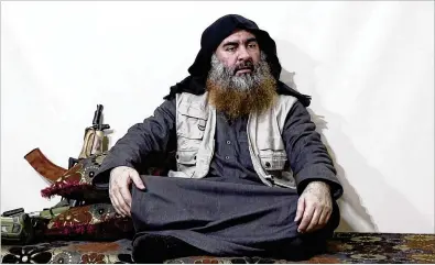  ?? AL-FURQAN MEDIA VIA AP ?? Abu Bakr al-Baghdadi sought to establish a new Islamic “caliphate” across Syria and Iraq, but he might be remembered more as the ruthlessly calculatin­g militant leader of the Islamic State group.