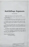  ?? COURTESY OF LIBRARY OF VIRGINIA ?? The “Anti-Suffrage Arguments” sheet outlines why some were opposed to women voting.