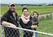  ?? PHOTO: SUPPLIED ?? Walking the talk . . . James and Bridget McNally, with daughter Olivia, are welcoming people onto their North Otago farm as part of the Open Gates programme on December 10.