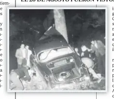  ?? // ABC ?? EL FINAL
Imagen del accidente en el que murió Camus, en la carretera de la Borgoña, en 1957