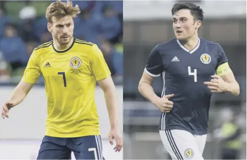  ??  ?? 0 Celtic’s Stuart Armstrong, left, and Hearts’ John Souttar are the latest players to withdraw from Scotland’s tour to Peru and Mexico.