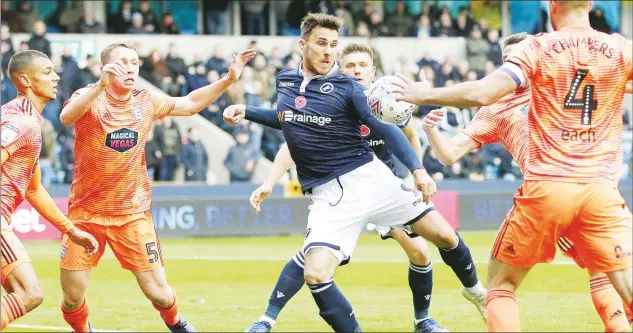  ?? PICTURE: PSI/Ian Stephen ?? STARTER: Millwall striker Lee Gregory scores the opening goal