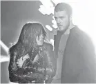  ??  ?? Janet Jackson’s appearance with JT in 2004 was a disaster. This year, he sang “Rock Your Body” without her. AP