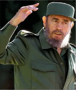  ??  ?? Below right: Fidel Castro, the communist revolution­ary who governed Cuba from 1959 to 2008. Cuban state television announced that he had died on the night of November 25, 2016. The cause of death was not disclosed.