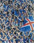  ?? Foto: dpa ?? Island schreit ein „Huh!“– Der Ruf wurde bei der EM 2016 berühmt.