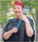  ?? Pictures: Steve MacDougall. ?? Top: Dame Katherine Grainger with her honorary Doctor of Law degree. Above: Tina Christian proudly shows off her degree.