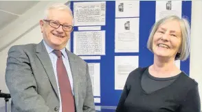  ??  ?? Former Mayor of Charnwood - Jill Vincent greets Lord Bach at the exhibition which celebrates the events and people associated with the Suffragett­e movement in Loughborou­gh. Photo by Kevin Ryan, Charnwood Arts