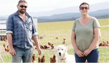  ??  ?? James and Julie Hill hope to reopen their farmgate sales service at Gippsland Free Range Eggs when all the “madness” of food stockpilin­g ends.