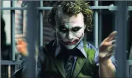  ??  ?? Heath Ledger as The Joker in the 2008 movie The Dark Knight.