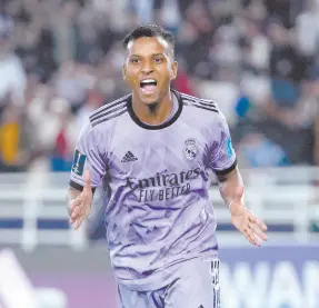  ?? ?? l Rodrygo celebra tras anotar el tercer gol ante Al Ahly.