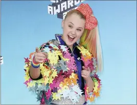  ??  ?? JoJo Siwa arrives at the Nickelodeo­n Kids’ Choice Awards on March 23, 2019, in Los Angeles.