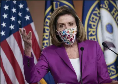  ?? J. SCOTT APPLEWHITE — THE ASSOCIATED PRESS ?? Speaker of the House Nancy Pelosi, D- Calif., holds a news conference at the Capitol in Washington.