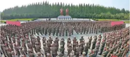  ?? (AFP) ?? Military medical field of the Korean People’s Army and the Ministry of Defense rally in Pyongyang on Monday