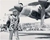  ??  ?? Eberhardie, above, with a Hastings transport aircraft. ‘Fight the battle you are in,’ he advised, ‘not the last one’